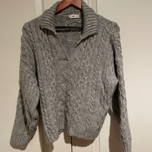 Mango Light Gray Knit Sweater